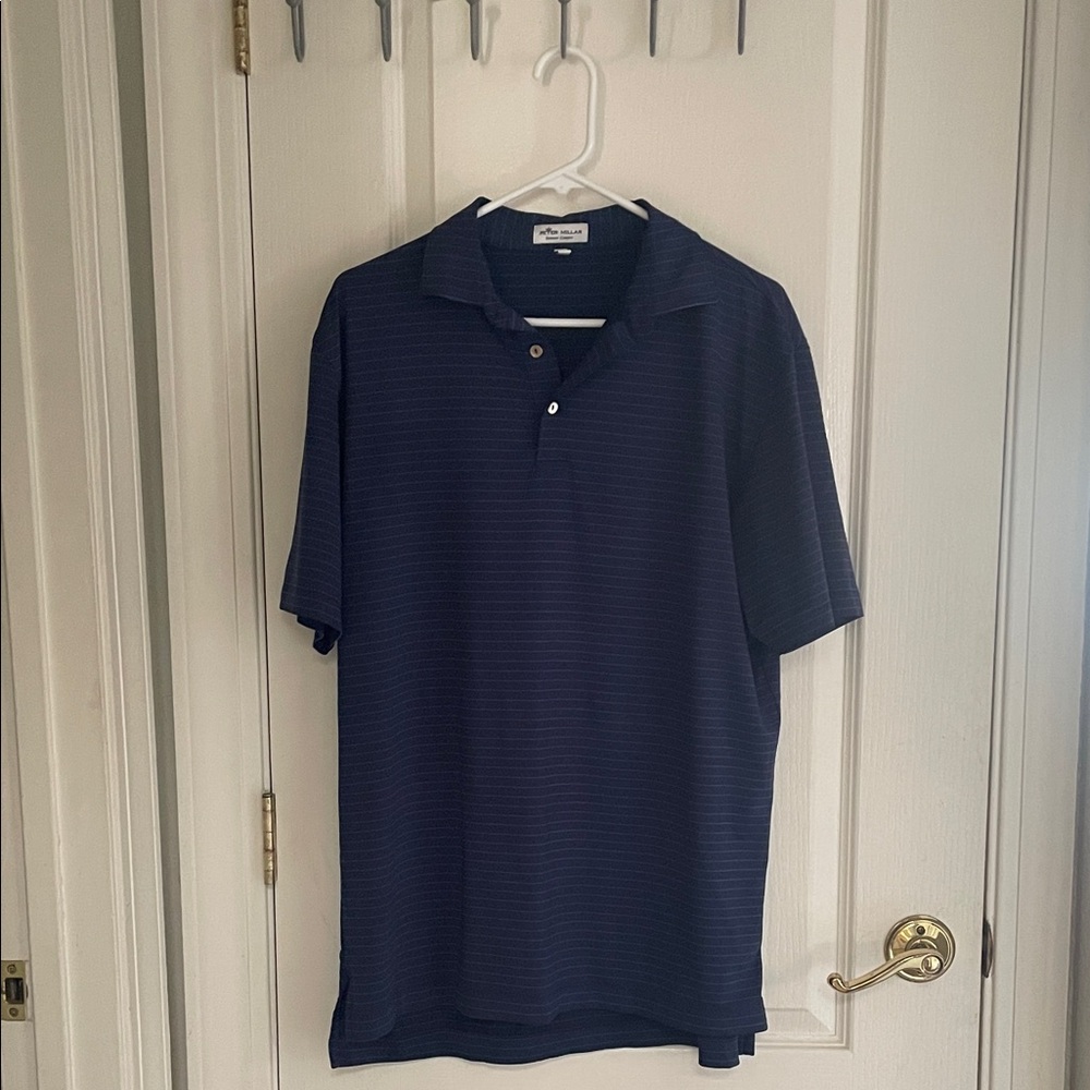 Peter Millar Navy Striped Polo Shirt